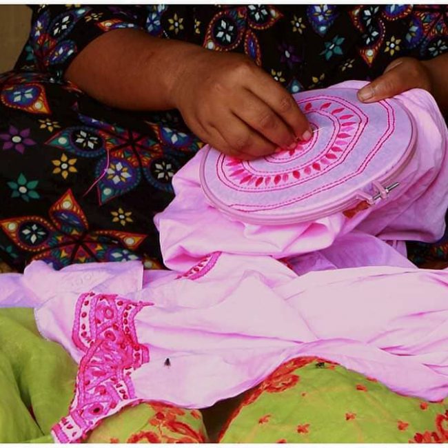 Women of the Barind area working in an Ashrai Indigenous Crafts cluster